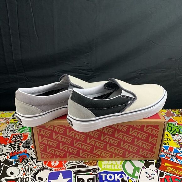 Van's Slip-on Mix Match Gry Blk Wht Various Sizes - Picture 2 of 9